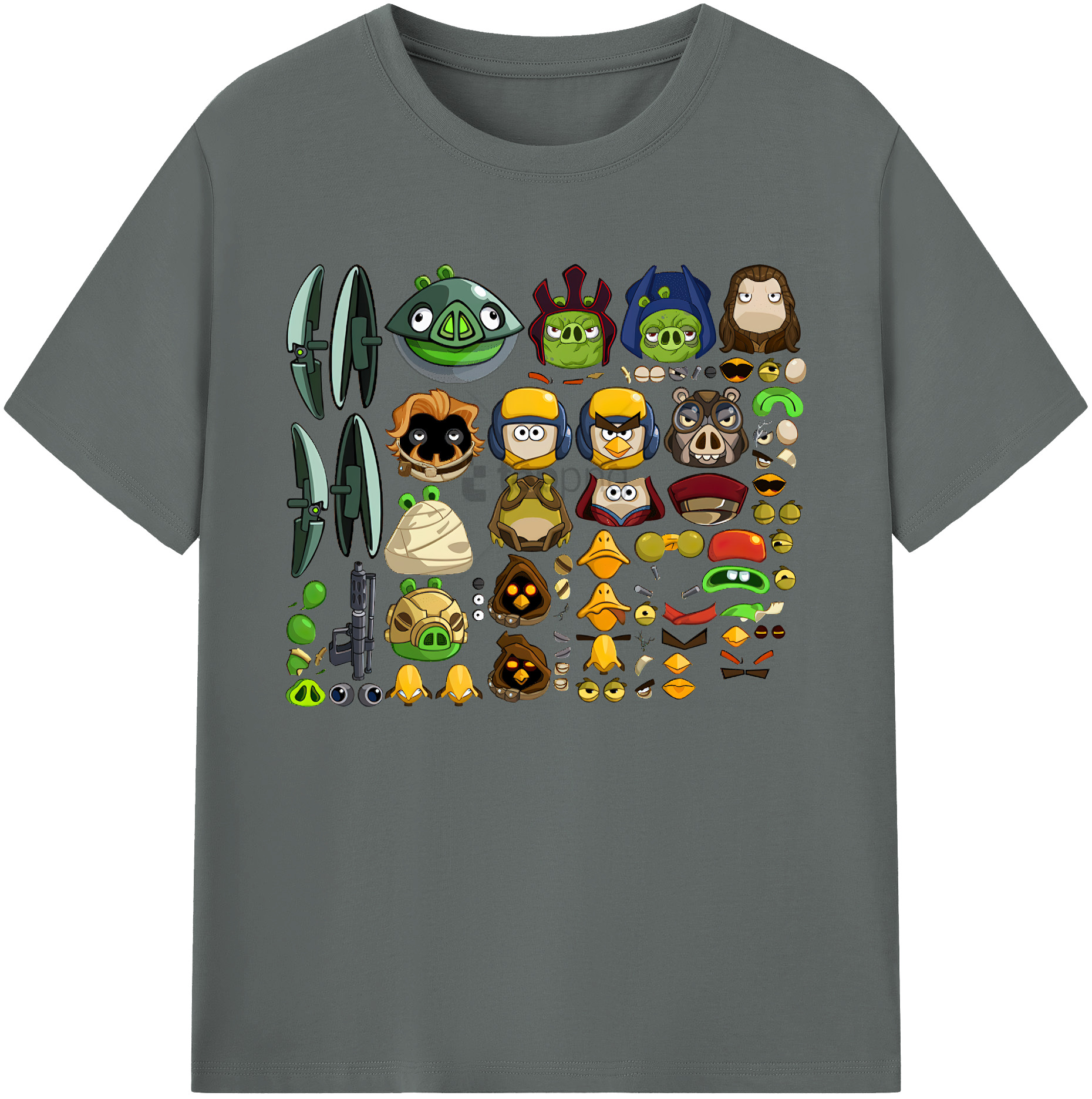（画像用） Angry Birds アングリーバード 綿100％ メンズ半袖Tシャツ｜肌触りやわらか＆通気性